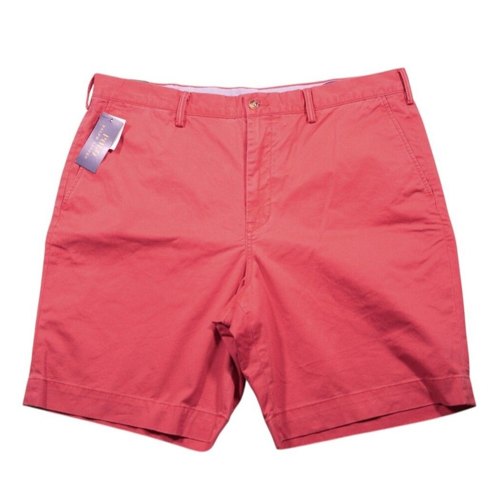 Polo Ralph Lauren Mens Chino Shorts 38 Red Classic Fit Flat Front 9" Inseam NWT